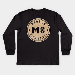 Made In Mississippi MS State USA Kids Long Sleeve T-Shirt